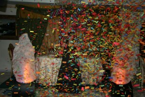 eff.spec. coriandoli e fiamme magic a compleanno